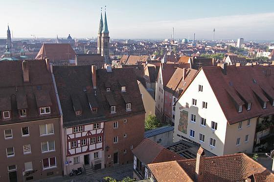 Wohnviertel südlich der Burg Nürnberg