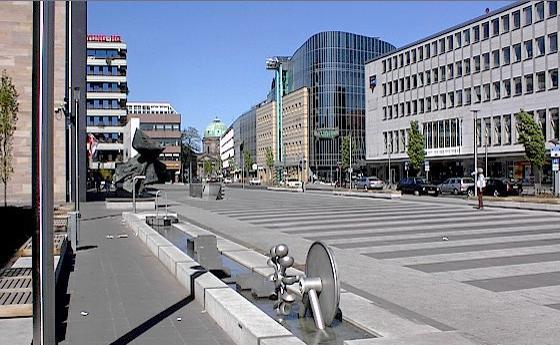 Wasserkunst an der Nordseite des Germanischen Nationalmuseums am Kornmarkt Nürnberg