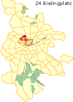 Bielingplatz im nördlichen Johannis, stistischer Bezirk in der Nordstadt von Nürnberg