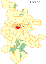 Lorenz, die südliche Altstadt von Nürnberg, Lage im Stadtplan