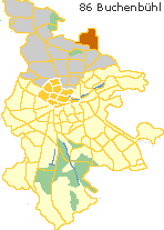 Buchenbühl in der Nordstadt Nürnbergs, Lage des Stadtteils im Stadtplan