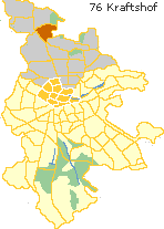 Kraftshof in der Nordstadt von Nürnberg, Lage des Stadtteils im Stadtplan