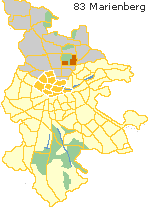 Marienber in Nürnbergs Nordstadt,  Lage der Stadtteile im Stadtplan