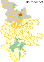 Mooshof in Nordstadt  in Nürnberg,  Lage der Stadtteile im Stadtplan