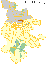 Schleifweg in Großreuth hinter der Veste, in der Nordstadt Nürnbergs - Lage im Stadtplan