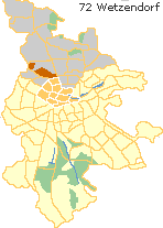 Wetzendorf in der Nordstadt von Nürnberg,  Lage der Stadtteile im Stadtplan