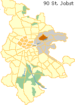  Sankt Jobst in der Oststadt Nürnbergs, Lage der Stadtteile im Stadtplan