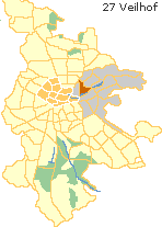 Veilshof in der Oststadt Nürnbergs, Stadtplan mit Lage des Stadtteils