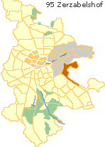 Zerzabelshof in der Oststadt Nürnbergs, Lage der Stadtteile im Stadtplan