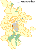 Gibitzenhof in der Südstadt Nürnbergs, Lage der Stadtteile im Stadtplan