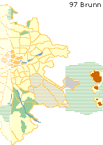 Brunn, Birnthon und Netzstall in östlicher Oststadt Nürnbergs, Lage der Orte im Stadtplan