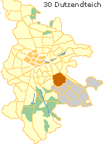 Dutzendteich in der Südoststadt Nürnberg,  Lage im Stadtplan