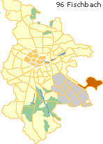 Fischbach in der Südoststadt Nürnberg, Lage der Stadtteile im Stadtplan