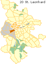  St. Leonhard in der Weststadt Nürnberg, Lage des Stadtteils im Stadtplan